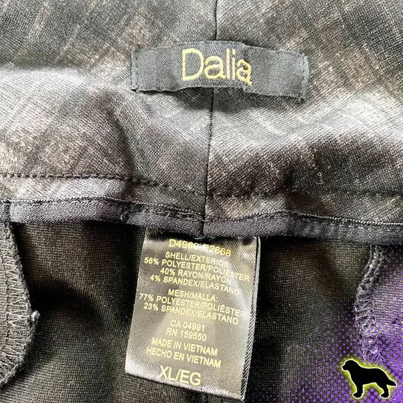 Dalia Black and Grey Plaid Dress Pants Size XL High Rise Like NEW - Picture 3 of 4